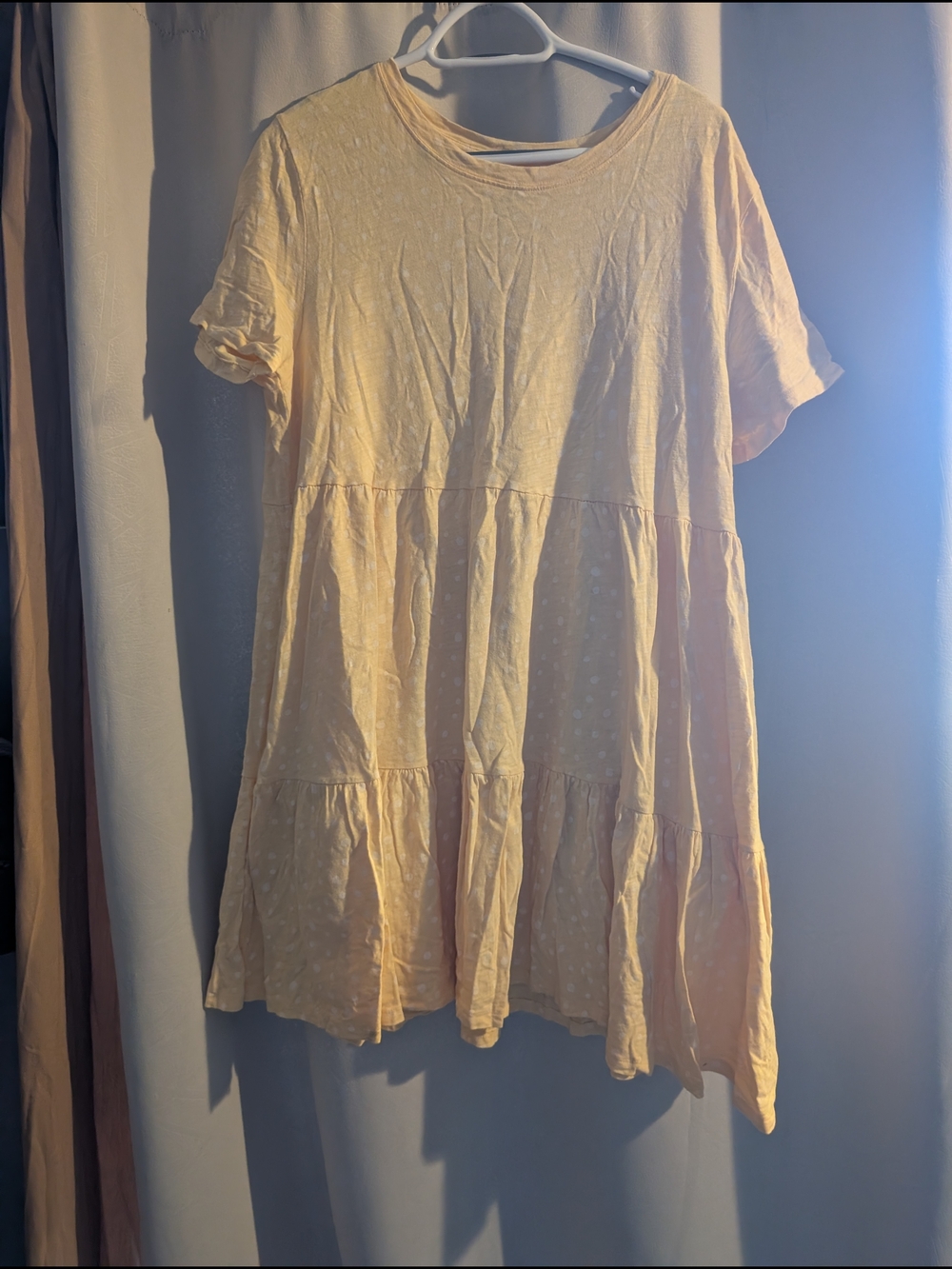George Pale Yellow Polka Dot Short Sleeve Mini Dress
